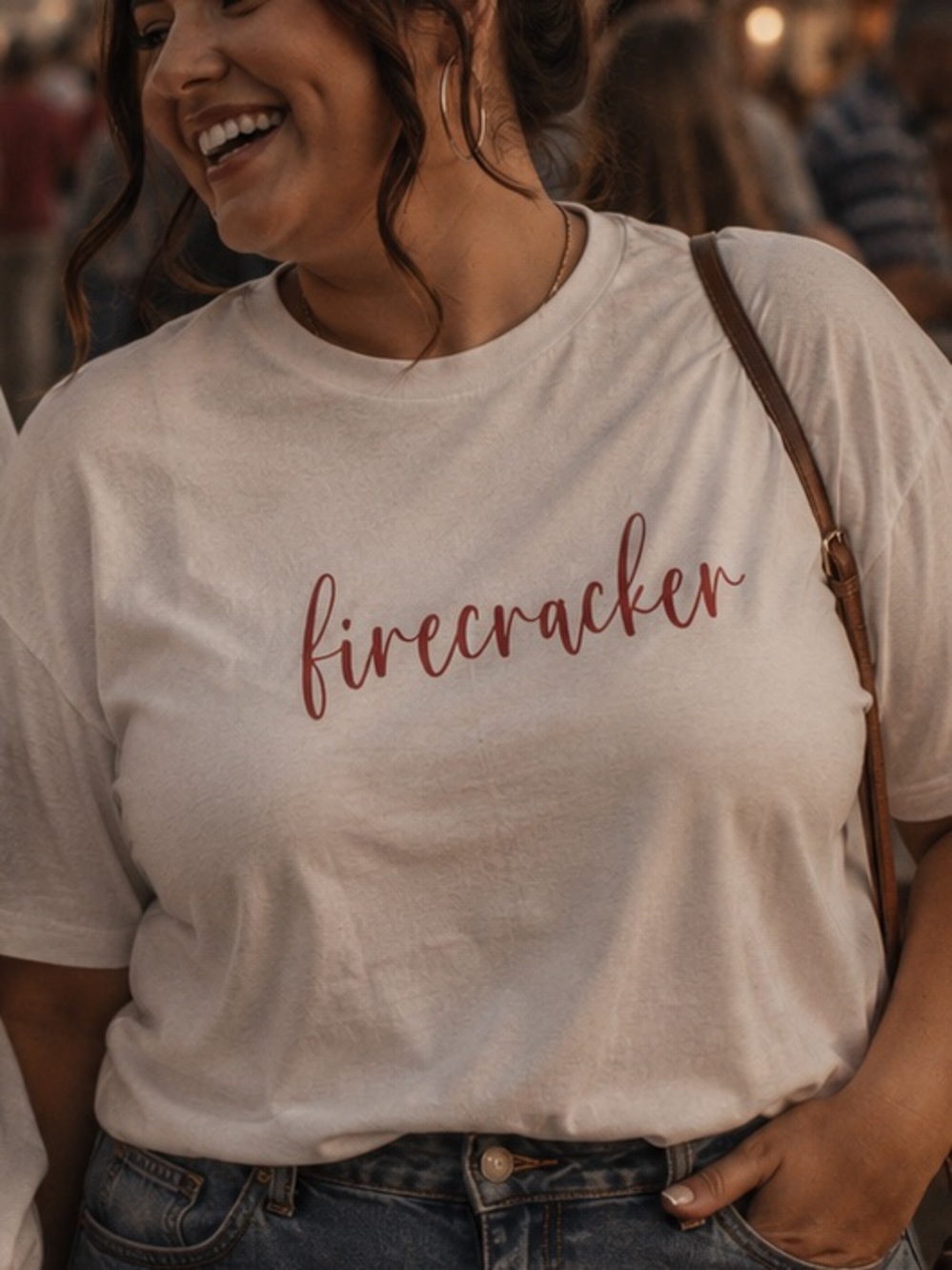 Firecracker Script Graphic Tee - White XL New